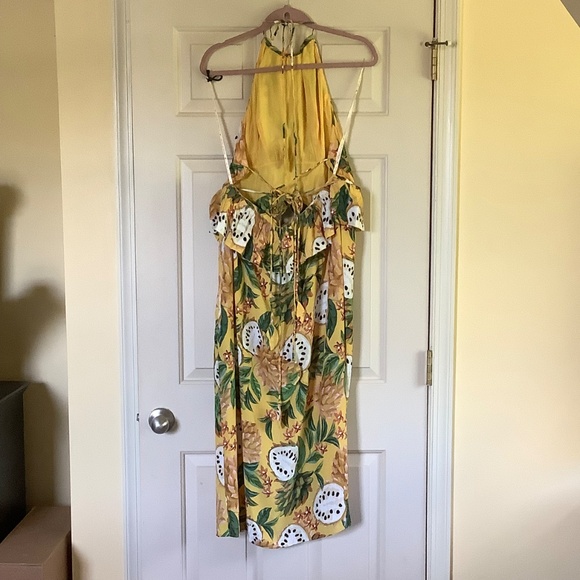 FARM RIO Biriba Sleeveless Midi Dress Yellow SZ XL - Picture 9 of 16